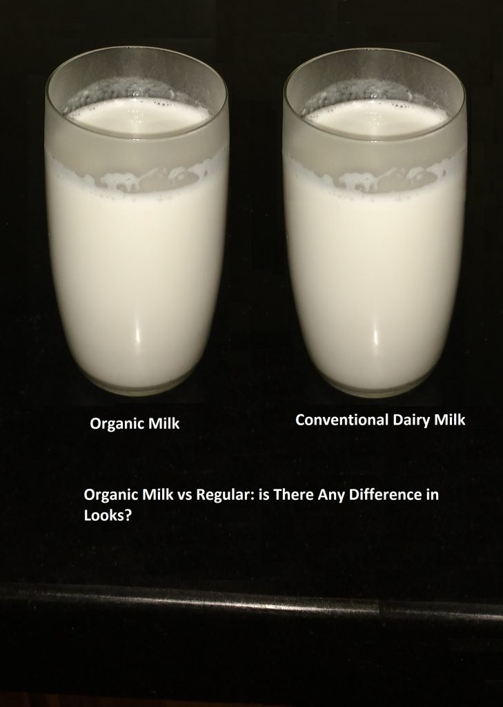 Both glasses are Organic Milk